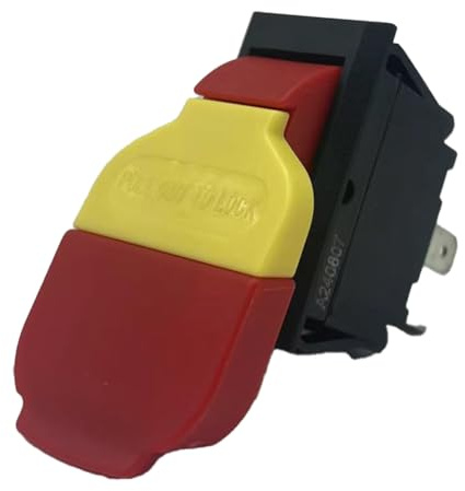Agmoctz Interrupteur à Bouton-Poussoir Électromagnétique à 4 Broches 125/250 V Interrupteurs à Clé Marche/Arrêt Interrupteurs Bipolaires à un Seul Jet HY18