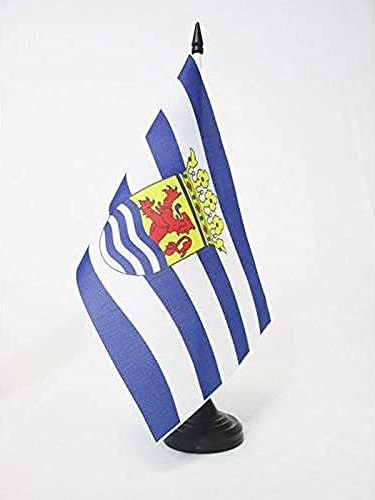 AZ FLAG - Tischflagge Provinz Zeeland - 21x14 cm - Zeeland In Niederlande Tischfahne 14 x 21 cm - Flaggen