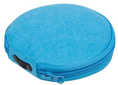 ELEZAY Small CD Case Round Felt 20 Capacity CD Storage Wallet DVD Disc Holder Blue