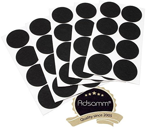 Adsamm® / 40 x Selbstklebende Filzgleiter/Schwarz/ø 60 mm/Rund/Möbelgleiter aus Filz mit 3.5 mm Stärke/Möbel- und Bodengleiter
