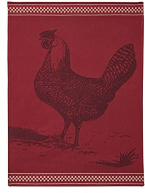 Torchon Jacquard Poule ROUSSE