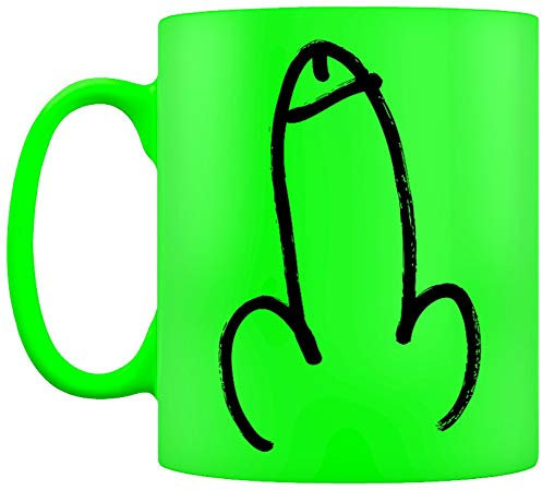 Grindstore Willy Neon Tasse für Tee oder Kaffee, Grün, Keramik, Tasse, 1 Stück