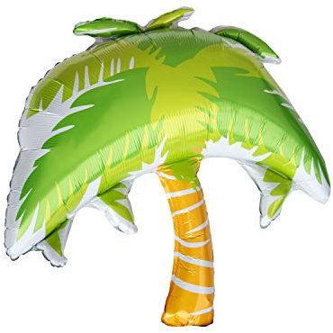 Oblique Unique® Folien Luftballon Ananas Melone Palme Früchte Ballons Sommer Garten Hawaii Motto Beach Party Geburtstag Fasching Karneval - wählbar (Palme)
