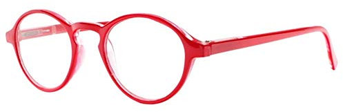 Lesebrille, rund, rot, Fashion Saxy – Größe: Dioptrien 1 – Farbe: Rot – Unisex