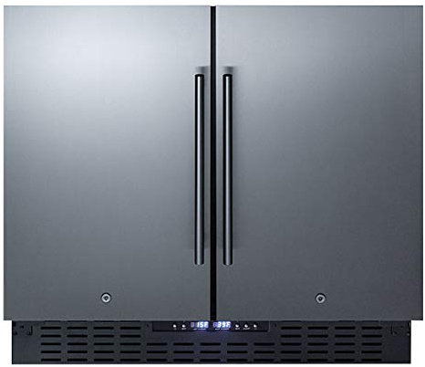 Summit Appliance FFRF36ADA Side-by-Side 36 Wide Refrigerator-Freezer, ADA Compliant, Built-in and Freestanding Capable, 5.8 cu.ft Capacity, No-frost Operation, Factory Locks, LED Lighting