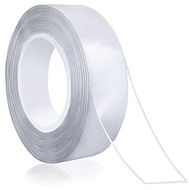 ERBI - Waschbares & Wiederverwendbares Doppelseitiges Klebeband Transparent [30mm x 5m] - Nano Klebeband Extra Stark
