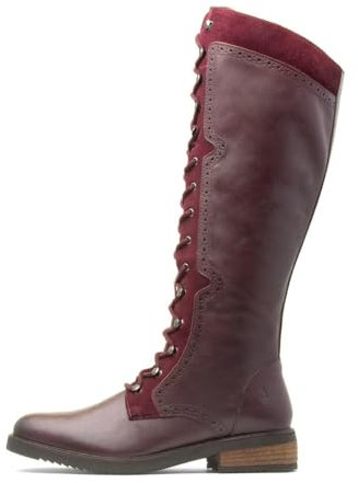 Hush Puppies Rudy Zip Up Lace Up Long Boot, Burgundy, 3