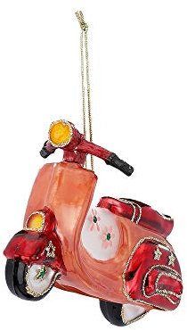 MAGIC Christbaumschmuck Weihnachtskugeln Figuren Glas mundgeblasen Weihnachtskugeln Weihnachtsschmuck Baumkugeln Baumschmuck, Motorroller, Glas, 10 cm, Figürlicher Glasschmuck