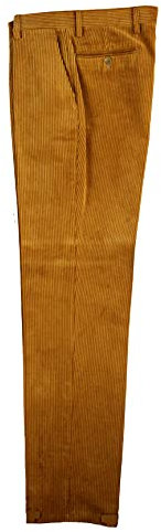 ALVIPERI Pantalone Uomo Velluto Duca Visconti di Modrone Elasticizzato Taglie Forti e calibrato 11 Colori dalla tg.46 alla tg.71 (Senape 1250, 54)