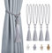 Dalababa 4 Stück Vorhanghalter Raffhalter Gardinenhalter Polyester Baumwoll Seil mit Quaste Vorhang Tiebacks Dekorative Fenster Einfarbig Gardinen Zubehör,Grau