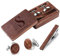 Manschettenknöpfe-Set für Herren, Hochzeit, Manschettenknöpfe, Krawattenhalter, mit Geschenkbox, Herren, Walnuss, Holz