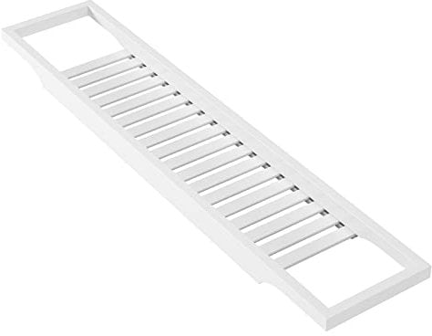 Badewannenablage Badewannenbrett Tablett für Badewanne Badewannenauflage Badewannentisch für Bad 74x15x3.7(Weiß)