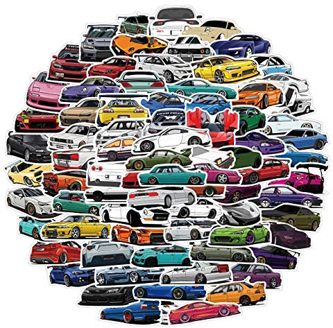 Racing Cars Aufkleber Sportwagen Sticker Set 100 Stücke Sports Car Deko für Auto Laptop Skateboard Fahrrad Moped Motorrad Fahrrad Computer,Geeignet für Erwachsene Kinder