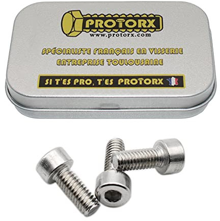 Vis Btr M4 x 10mm : Boîte 30 Pcs Visserie Inox pour Rondelle Écrous | 6 Pans Creux Tête Cylindrique Acier A2 | CHC Inox Tête Ronde Métal Anti-Rouille - DIN 912 | Boîte Rangement PROTORX