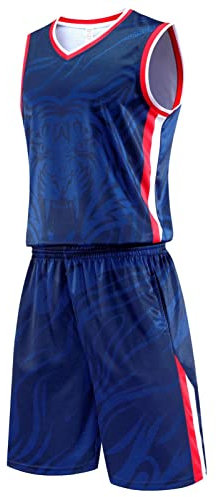 Basketball-anzug,Basketball ärmellose Anzug,Basketball Trainings Ärmellos Trikot Und Hose, Erwacphsene Basketball Jersey (jersey-05,6XL)