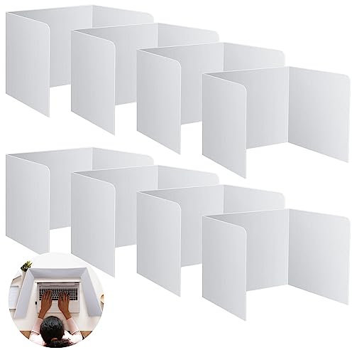 DAZZTIME 8 Stück Trennwand für Schreibtisch, Faltbare Schreibtisch-Trennwand,Sichtschutz Schreibtischpanel,Faltbare Mehrzweck-Trennwand,U-Förmiger Spleiß,Stark Und für Schule,Büro,Bibliothek
