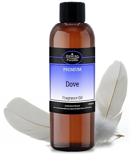 Dove Fragrance Oil 100ml, Room Fragrance Oils for Candle Making Wax Melts, Great for Aromatherapy Oil or Humidifier Oils, Candle Fragrance Oil for Soy Wax, Scented Oil for Burners, Perfume Oil