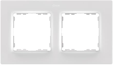 SIMON - Marco de Pared, 2 Elementos, Serie 82 Concept, Compatible con Series de Mecanismos Simon 75, 31, 82 y 88, Apto para Interiores, Fácil de Montar, Efecto Mate Antihuellas, Color Blanco