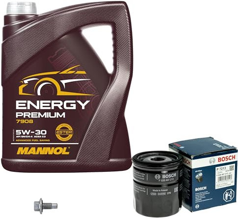 Inspektionspaket Wartungspaket Filterset mit 5 L Motoröl Energy Premium 5W-30, Ölfilter, Verschlussschraube