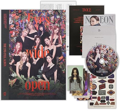 TWICE - THE 2ND FULL ALBUM [Eyes wide open] (Story Ver.) Photobook + CD-R + Message Card + Lyric Folded Poster + D.I.Y Sticker + Photocard + 2 Pin Button Badges