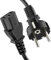 ETEC Cable de alimentación europeo, conector de contacto de protección recto a conector hembra IEC C13 recto, cable de red para electrodomésticos, cable para aparatos de frío, 2,00 m, negro