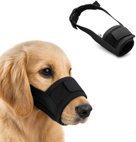 Bozal Perro Grande Ajustable de Nylon Bozal Antiladridos Cómodo QR (M)