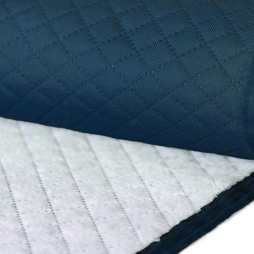 Steppstoff Raute ab 1m x 158cm PU-beschichtet 23 Farben Meterware Steppfutter Oxford 600D Futterstoff, Farbe:marineblau