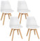 FRUOGO Esszimmerstühle 4er Set mit Massivholzbeine aus Buche,Skandinavisch Design küchenstühle Polsterstuhl Stühle mit bequemem Sitzkissen für Esszimmer Küche Wohnzimmer Schlafzimmer
