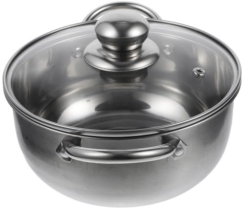UTHCLO 1pieza Cacerola De Acero Inoxidable De Vaporera Olla Para Sopa y Leche Utensilio De Cocina De Alimenticio Para Cocción Inducción y Gas