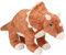 Depesche 12684 Dino World - Kuscheltier Dinosaurier Triceratops mit braunem Fell und Glitzeraugen, ca. 36 cm großer Plüschdino