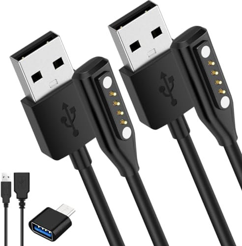 Xiatiaosann 2 Pack 80cm USB-C to USB-A Magnetic Charging Cable for Bose Frames Alto S/M, Alto M/L, Rondo, Soprano, Tenor Audio Smart Sunglasses