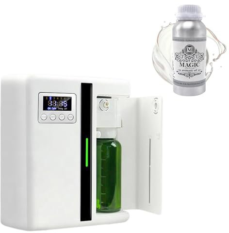 Difusor Eléctrico de Aceites + Aceite Esencial de Limón 100 ml. Difusor Profesional de Fragancias. Ambientador Marketing Olfativo Aromaterapia para Superficies de 50-300m².