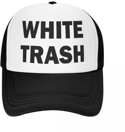 CBLdF Baseballkappe Klassische Unisex-Weiß-Trash-Redneck-lustige Ghetto-USA-Trucker-Mütze Erwachsene verstellbare Baseballkappe Sonnenschutz Snapback-Hüte