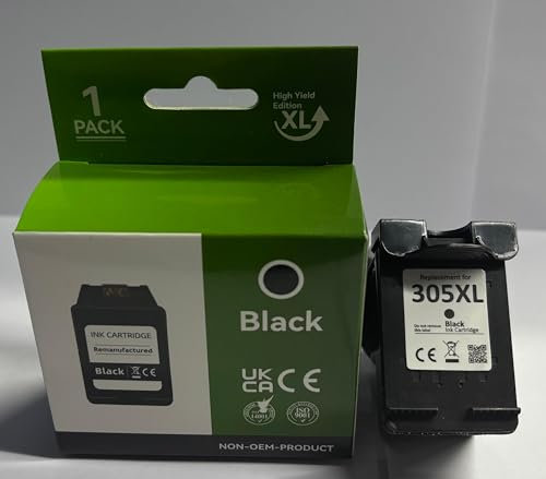 Firstoner 305XL Druckerpatronen Scwharz, 305XL Ersatz für HP 305 Druckerpatronen Schwarz für HP DeskJet 2720e 2710 2700 2724 Plus 4120e 4110 Envy 6000 6020 6032 6030 6010 Pro 6420e 6432e(1 Schwarz)