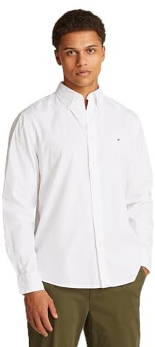 Tommy Hilfiger Core Flex Poplin Solid RF Shirt MW0MW39988 Camicia L/S, Bianco, 3XL, Bianco (Bianco), 3XL Plus