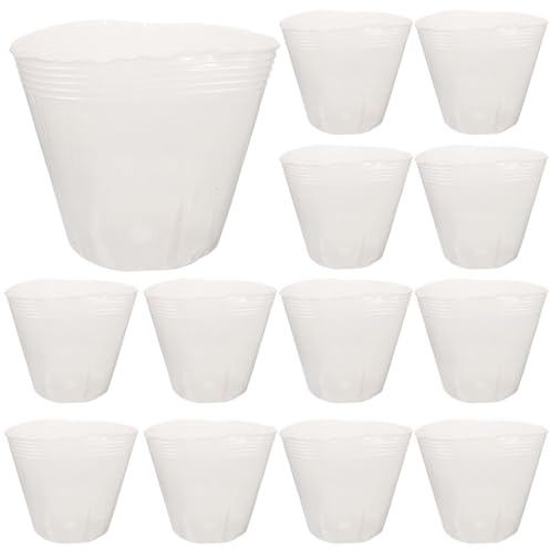 OFFSCH 10 Stück Transparente Pflanztopf Liner Mit Entwässerungslöchern 4.50X5.70X4.50 Zoll Für Garten Balkon Fensterbank Kunststoff Pflanzgefäßeinsätze Zur Anzucht Und Blumentöpfe