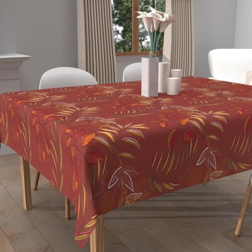 Soleil d'ocre Tischdecke, Bedruckt, schmutzabweisend, quadratisch, 180 x 180 cm, Flores