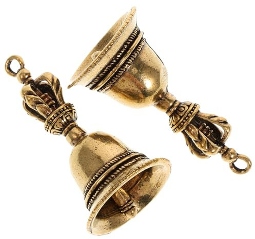 BUGUUYO 2stücke Messing Glocken Schlüsselanhänger Retro Handglocken Figuren Für DIY Kunsthandwerk Und Heimdekoration Langlebig Und Vielseitig Einsetzbar