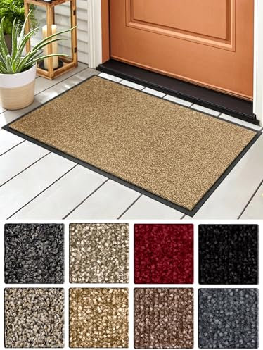 Carpet Diem Prestige Schmutzfangmatte schön und haltbar, Premium Fußmatte innen & außen - Sauberlaufmatte für Eingangsbereich, Flur & Haustür - Beige 60x80 cm