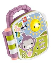 Fisher-Price Livre interactif Comptines du Singe Violet avec effets sonores et lumineux pour les bébés à partir de 6 mois, version française, JFN05