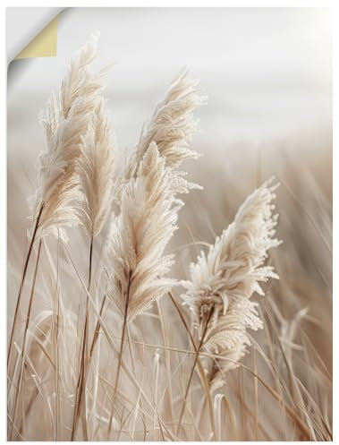 ARTLAND Wanddeko Wandtattoo selbstklebende Vinylfolie 60x80 cm Pflanzen natural elements Gräser Pampasgras Schilf Boho Deko U5GN