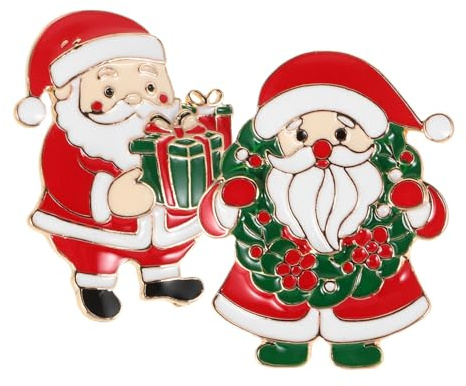 SOIMISS 2stücke Teiliges Weihnachtsmann Broschen Niedliche Weihnachtsmode Anstecker Kleidung Dekoration Für Und Feiern Geschenkidee Für Feiertage