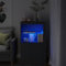 LVHUIDEH Beistellschrank mit LED-Leuchten und Glasablage, Lagerschrank, Vitrinenschrank, Mehrzweckschrank, Bücherregal, Modernen Look, für Schlafzimmer Wohnzimmer, 60,5 x 37 x 100 cm Holzwerkstoff