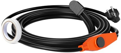 VEVOR Cavo Riscaldante per Tubi Lunghezza da 2m 23 W/m per Tubi con Termostato Integrato, Cavo Riscaldante per Tubi dell'Acqua Protezione Tubi in PVC, Tubi in Metallo e Plastica dal Congelamento