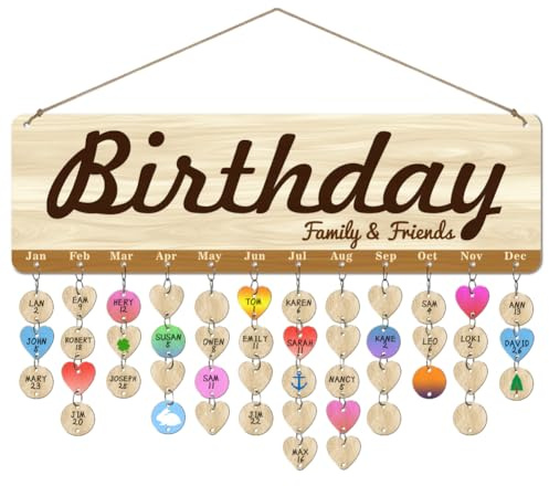 arricraft Holz Schlichter Stil Geburtstags Erinnerungskalender Für Familie Und Freunde Days To Remember Holzkalender Schild Plakette DIY Geburtstagskalender Für Geburtstagsparty Dekoration