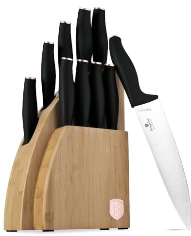 Berlinger Haus Messerset mit Ständer BAMBOO 10 Stück Black Rose Collection BH-2760