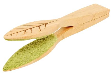 Belligern Plants Leaf Cleaning Tongs, Plant Cleaning Brushes Double-Sided Leaf Shaped Dust Plant Leaf Lint Cleaner with Wood Handle Leaf Cleaning Tools for Cleaning Both Sides of Leaves