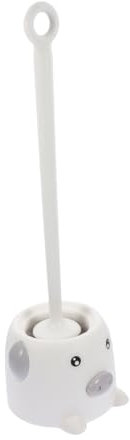 CONGARTENO Cleaning Supplies Soft Bristles Toilet Brush with Holder Rim for Bathroom Office Hotel Anti Handle Gray