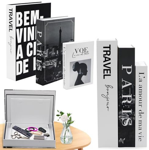 YUJUVI Deko Bücher für Heimdekor 3er Set Deko Buch Aufbewahrungs Box Nesting Buchbox Stapeln Buchattrappe Box Fake Books Dekorative für Home Couchtisch Dekobücher für Büro