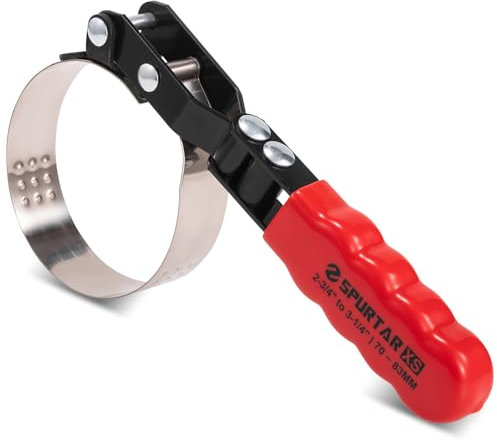 Spurtar Extra Small Oil Filter Wrench, Swivel Oil Filter Removal Tool, Fits Filters 70-83mm (2-3/4 to 3-1/4) for 4S Shop Auto Repair Mechanic DIY Generator Small Engine